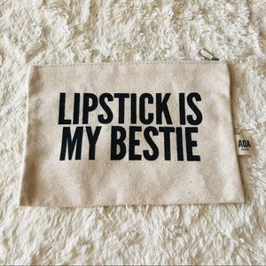 “Lipstick is my Bestie” Makeup Cosmetics Toiletries Travel Bag